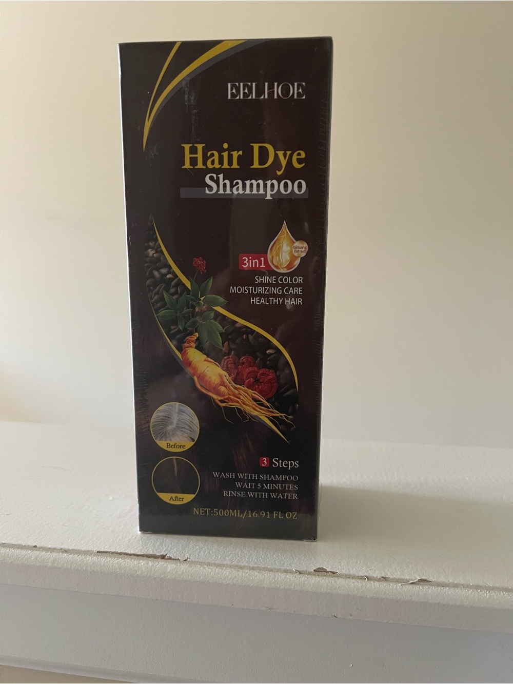 EELHOE Brown Hair Dye Shampoo - 3in1 Color & Care